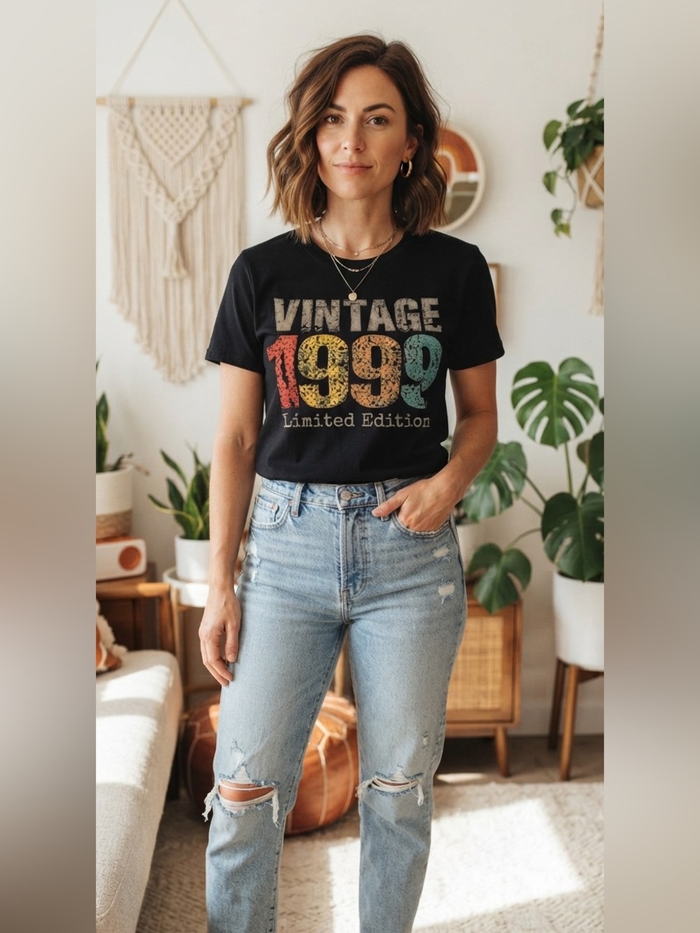 Vintage 1999 Limited Edition Graphic T-Shirt Women's Small Black Retro Style